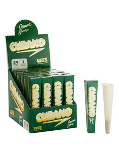 Cono King Size 24 Pack por Caja Cubano Organic Hemp - Vibes