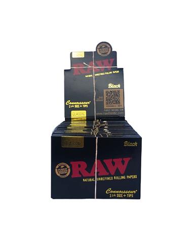 Papelillo 1/14 + Tips BLACK Conniesour Classic Caja 24 Unidades - RAW