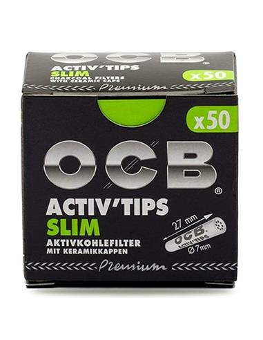 Filtro Carbon Activ Tips Slim (50 Unidades) - OCB