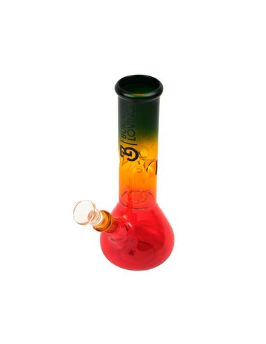 Glass Bong 20.30cm 8 Percolator Color - Rasta - Burning Loving