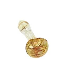 Glass Pipe3 Silver fumed With Red lining on head and mouthpiece, inside inner twisting - Burning Loving