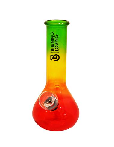 Glass Bong 14cm 5,5 Rasta Color- Conical - Burning Loving