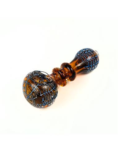 Glass Pipe 4 Bubbled on the Head and Mouthpiece With Double Ring x 2 Unidades - Burning Loving