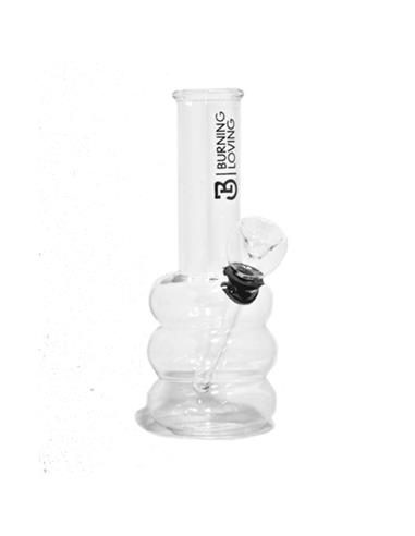Glass Bong 14cm 5,5 Clear Triple Ring - Burning Loving