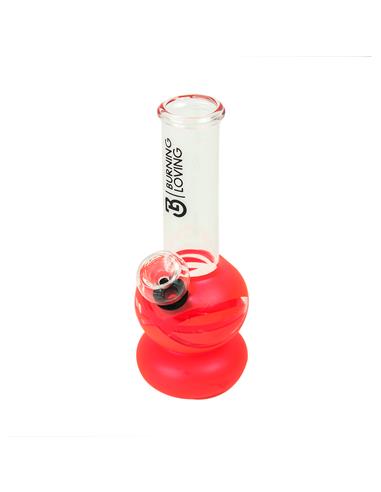 Glass Bong 14cm 5,5 Red Tapping Pot - Burning Loving