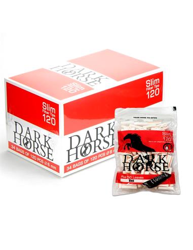 Slim Long Filter tips Black 120 + 50 Black Rolling Paper - Dark Horse